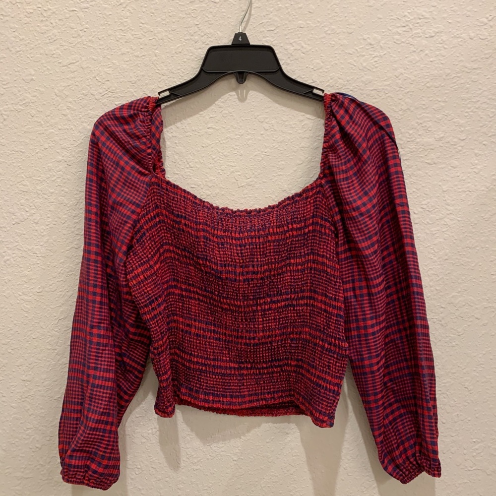 Abercrombie Plaid Blouse Top